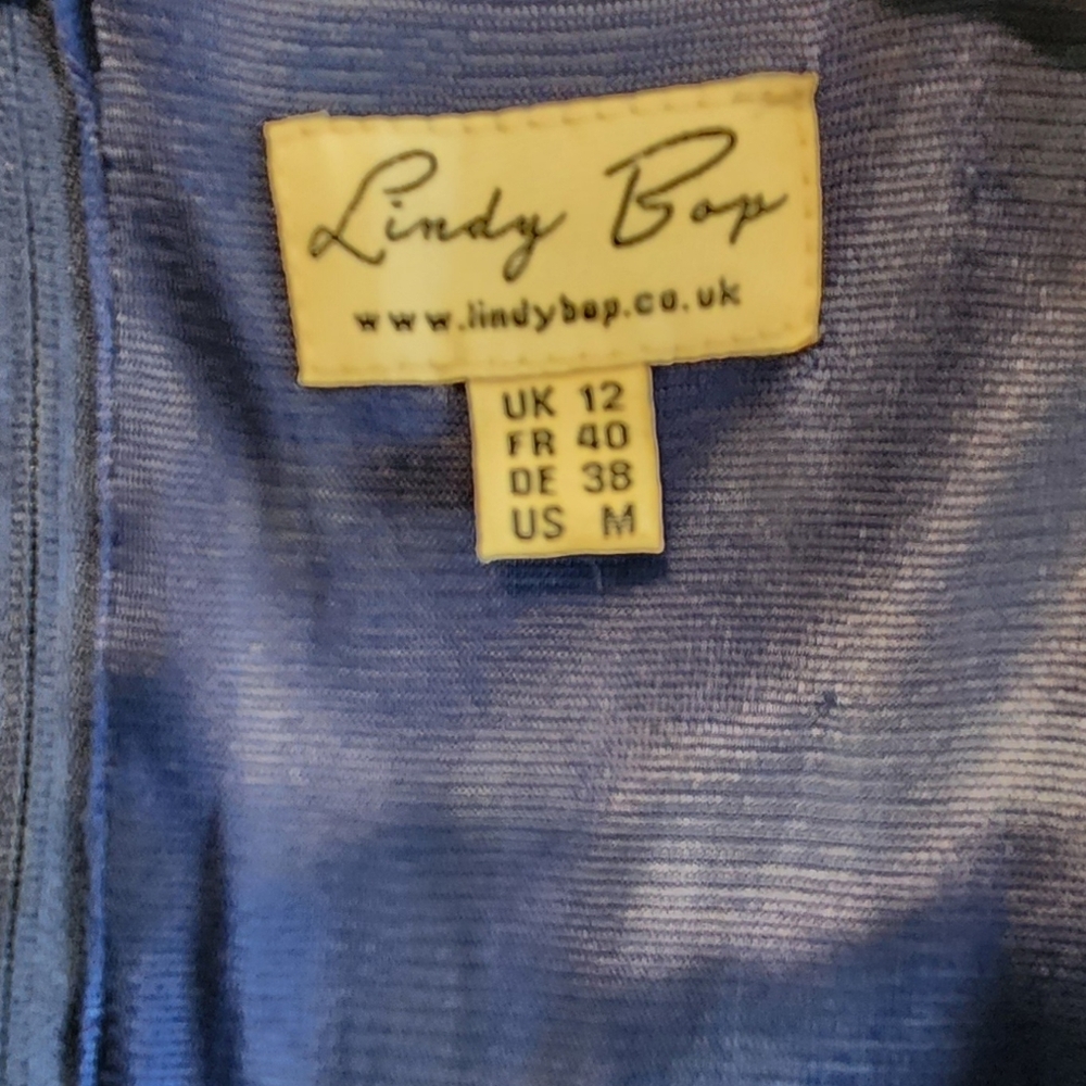 Lindy Bop 'Leda' Vintage 1950's Tea Room Blue Polka Dot Swing Dress - Picture 5 of 5